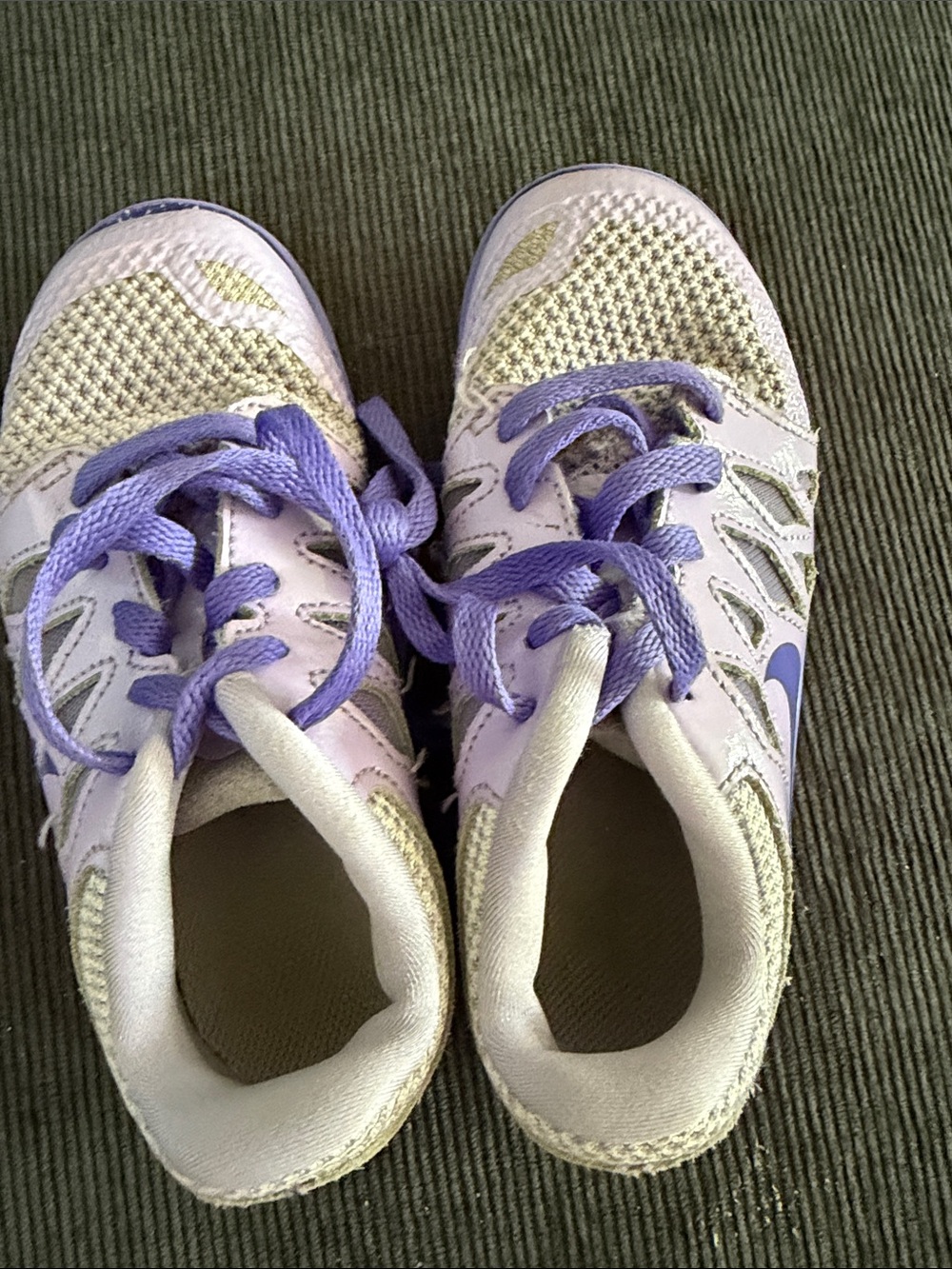 Nike Kids Purple and Cream Sneakers